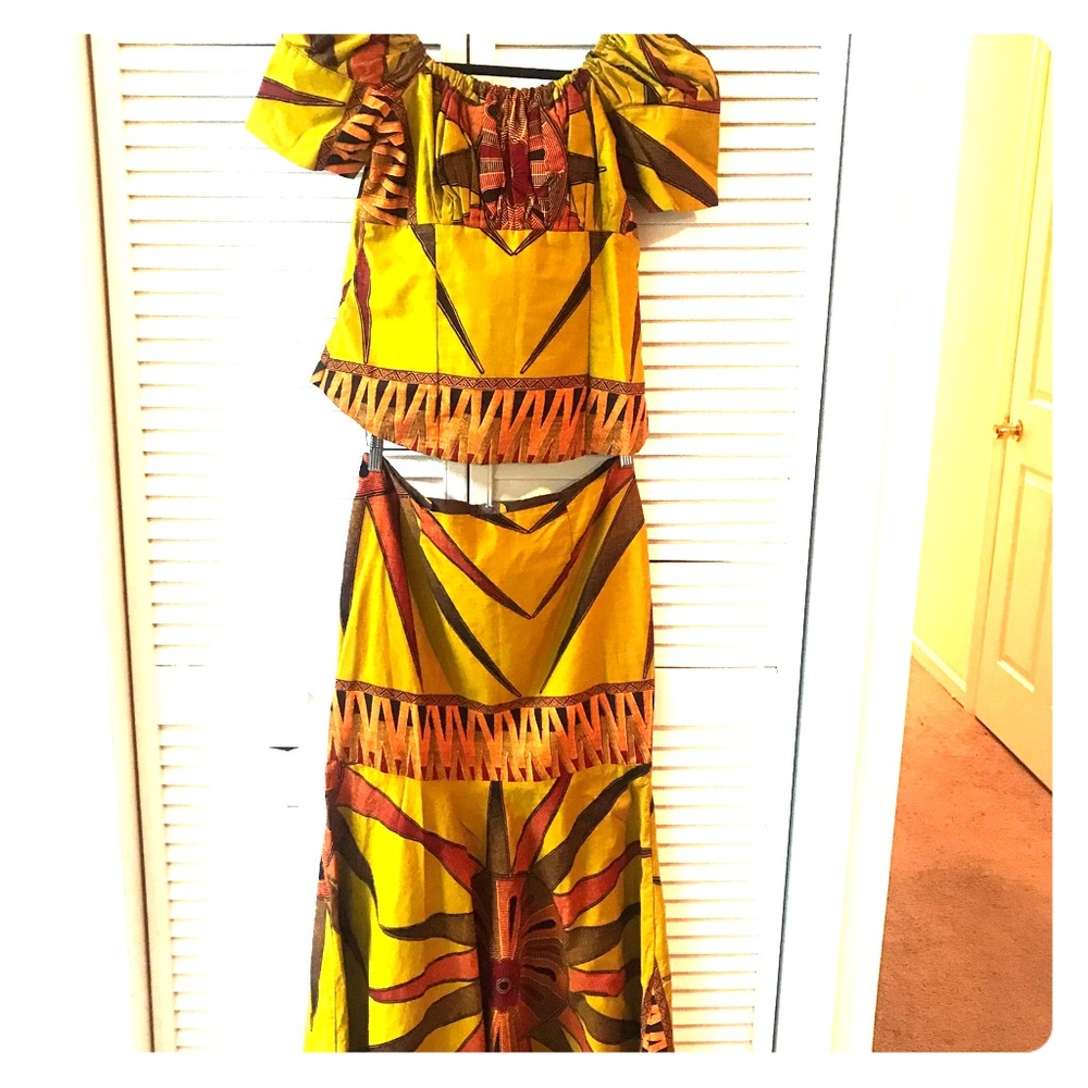 Ankara print skirt suit